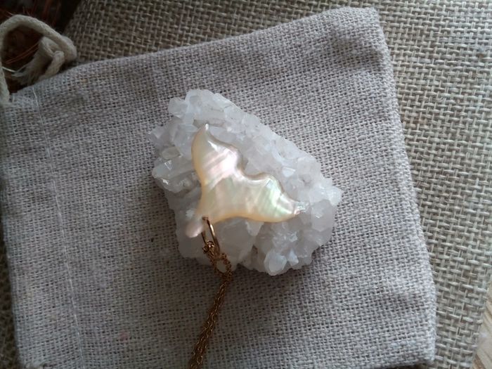 Collier bohème queue de sirène en nacre naturelle - photo numéro 5