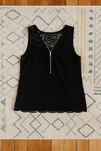 Débardeur top haut noir dentelle The Kooples – zip doré – taille M – très bon état