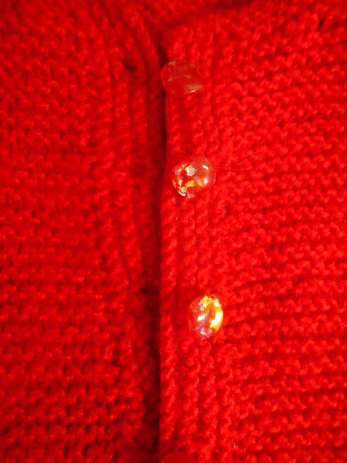 Gilet bébé fille rouge 6-9 mois - photo numéro 3