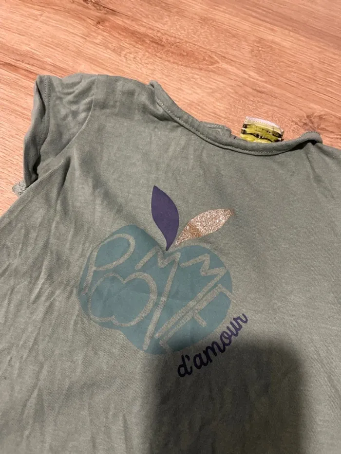 T shirt manche courte vert pomme - photo numéro 2