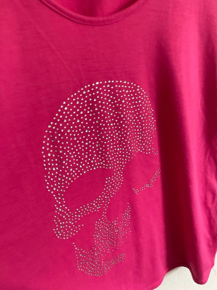 T-shirt strass tête de mort XL - photo numéro 2