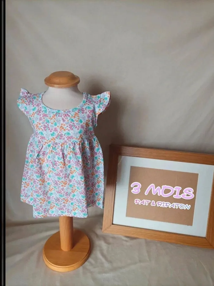 Robe manches courtes Liberty Betsy neuve Pat et Ripaton fille 3 mois