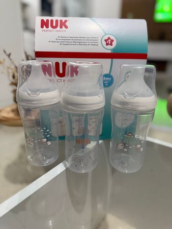 Lot de 3 Biberons nuk perfect match à partir de 3 mois