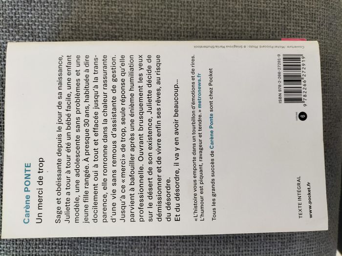 Livre : un merci de trop - Carène Ponte - photo numéro 2