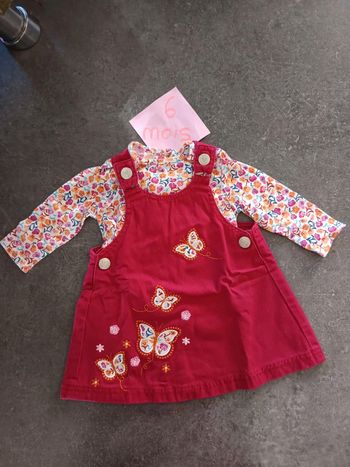 Ensemble robe papillon rose 6 mois