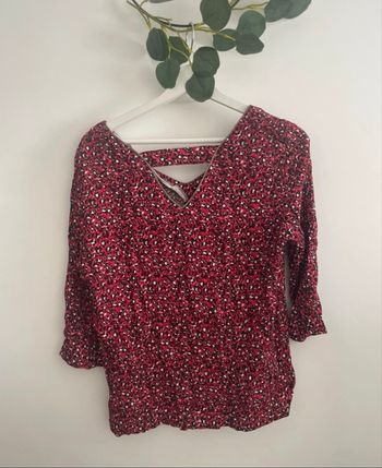 🌸jolie Blouse manches 3/4 leopard bordeaux promod taille M🌸