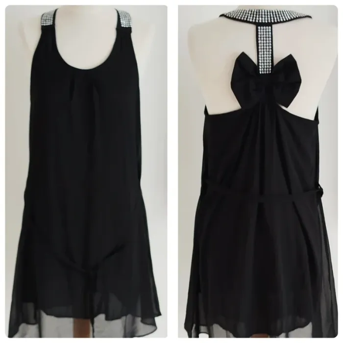 Robe de fête noire avec strass G&Y taille 36/38