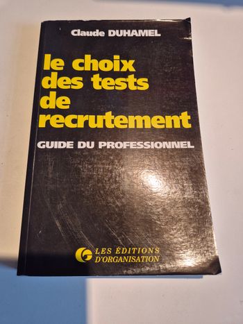 Livre le choix des tests de recrutement