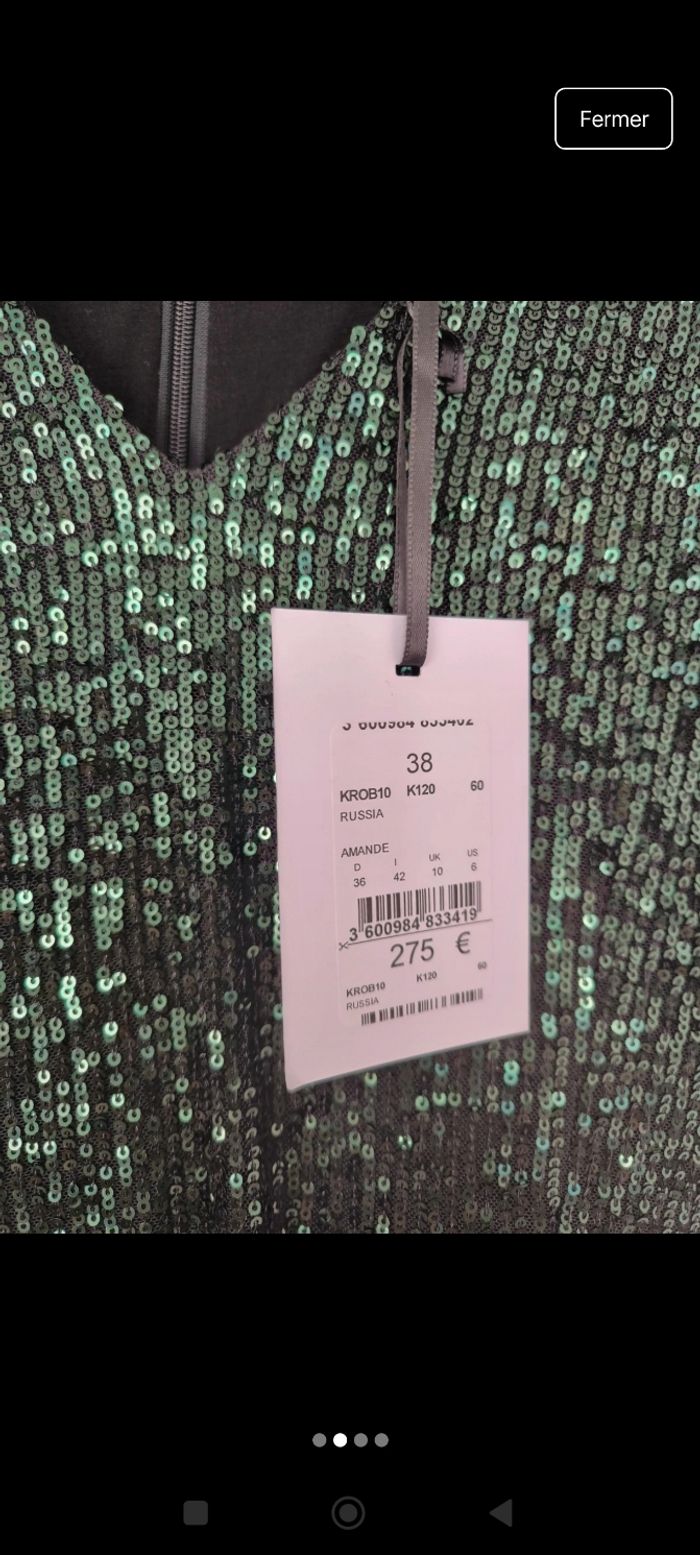 Robe de soirée zapa verte neuve - photo numéro 3