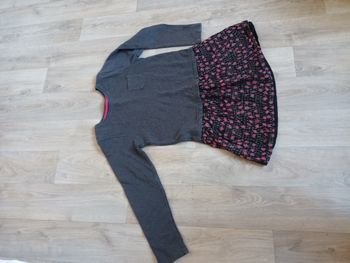 robe hiver  10 ans fille gris manche longue dpam du pareil au meme presque neuf