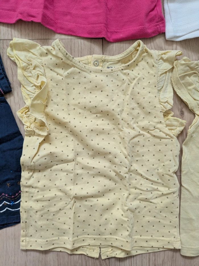 Lot 9 tee-shirt fille 9 Mois 71cm - photo numéro 3