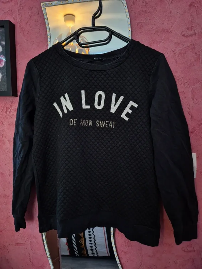 Pull noir à motifs Mim