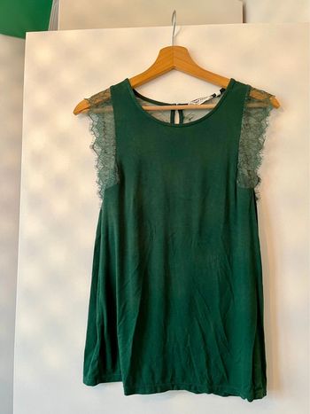 Haut vert foncé dentelle Naf Naf M