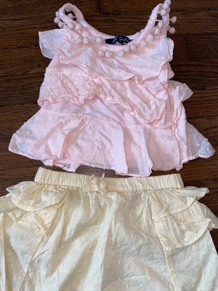 Petit haut lili gaufrette et short Bout’chou 12 mois - photo numéro 2