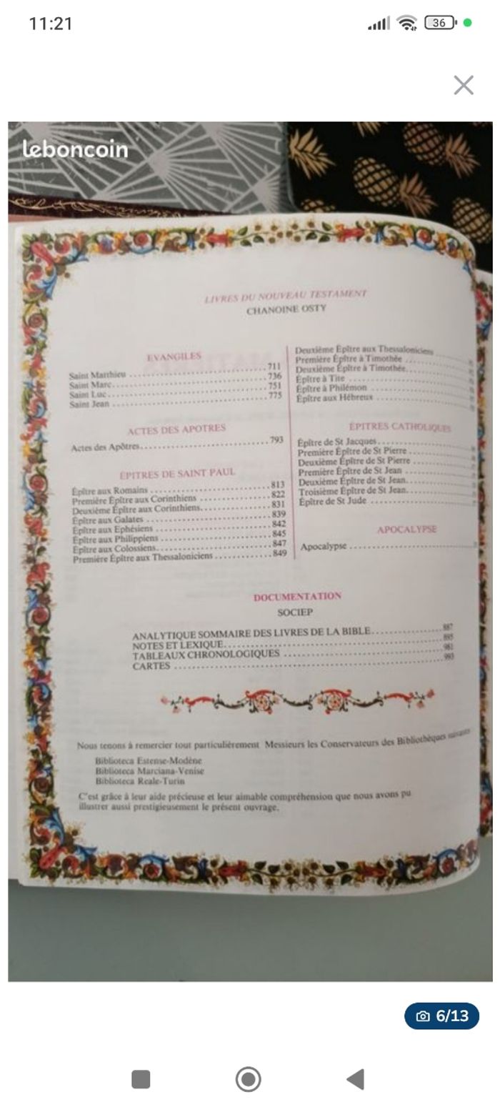 Livre la sainte bible édition edilec 1979 - photo numéro 6