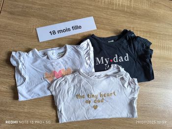 Lot de tee-shirt manches courtes
