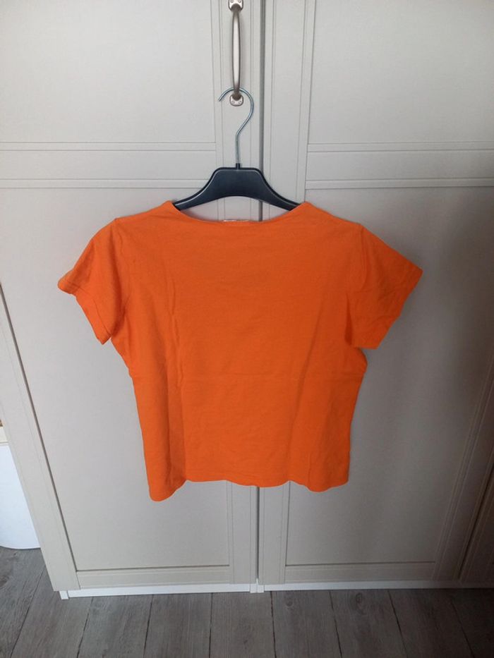 Tee-shirt femme manches courtes orange - photo numéro 4