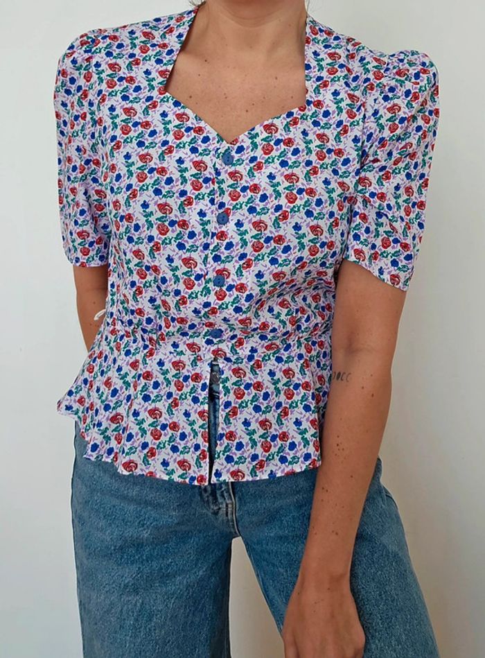 Blouse fleurie vintage 80's - photo numéro 4