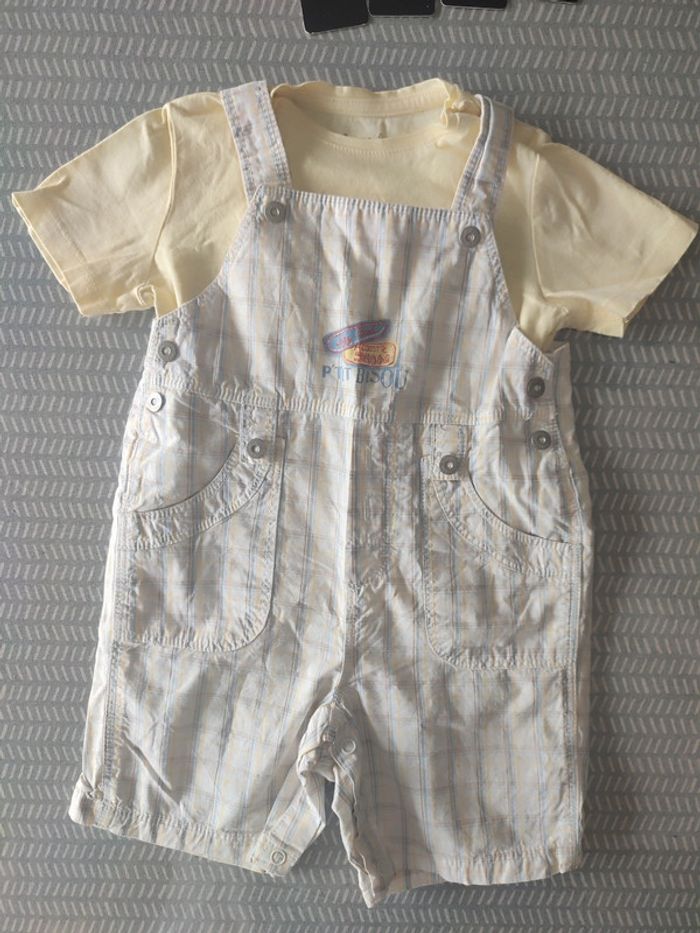 tenue salopette et tshirt été garçon 12 mois – Marque P’tit Bisou - photo numéro 2