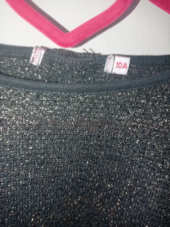 Pull fin gris et doré pour petite fille - photo numéro 4