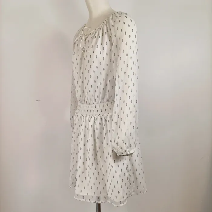 Robe Abercrombie & Fitch blanche à motifs - Taille XS - Style bohème chic A662 - photo numéro 3