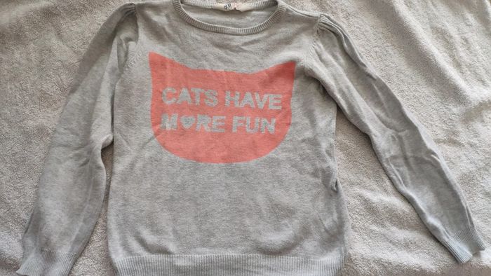Pull fin h et m 6 8 ans chat orange gris - photo numéro 2