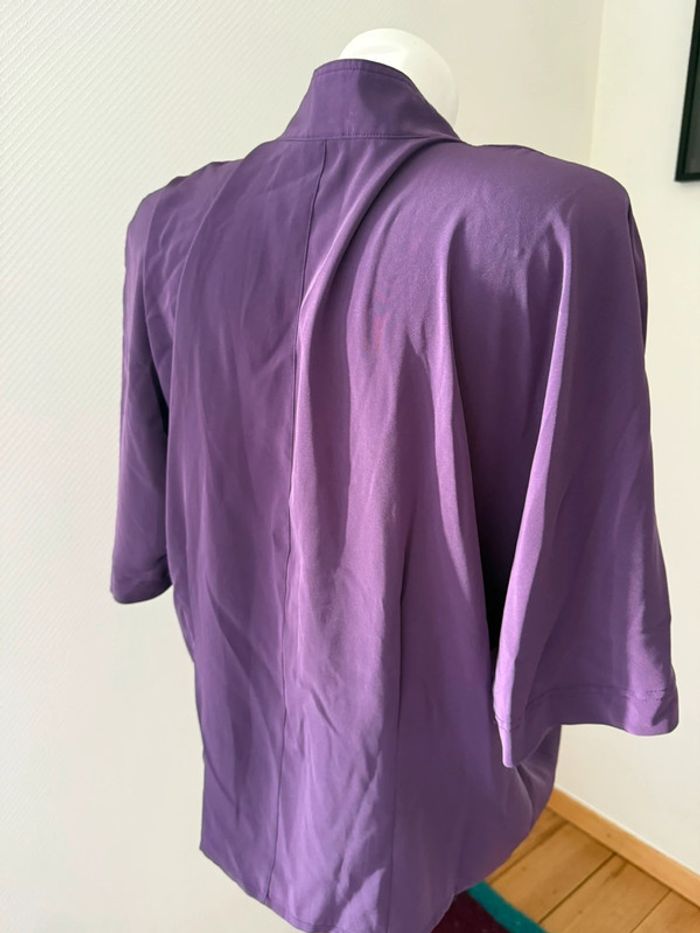 Blouse vintage prune en très bon état taille 42 fléses - photo numéro 5