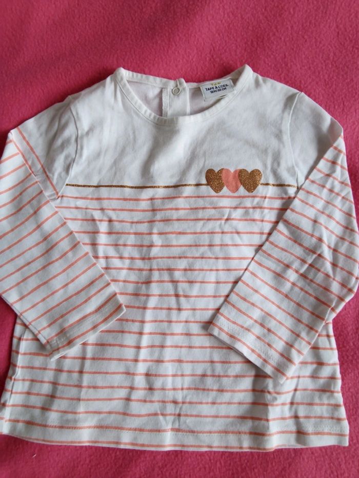 T-shirts à manches fille de 18 mois - photo numéro 2