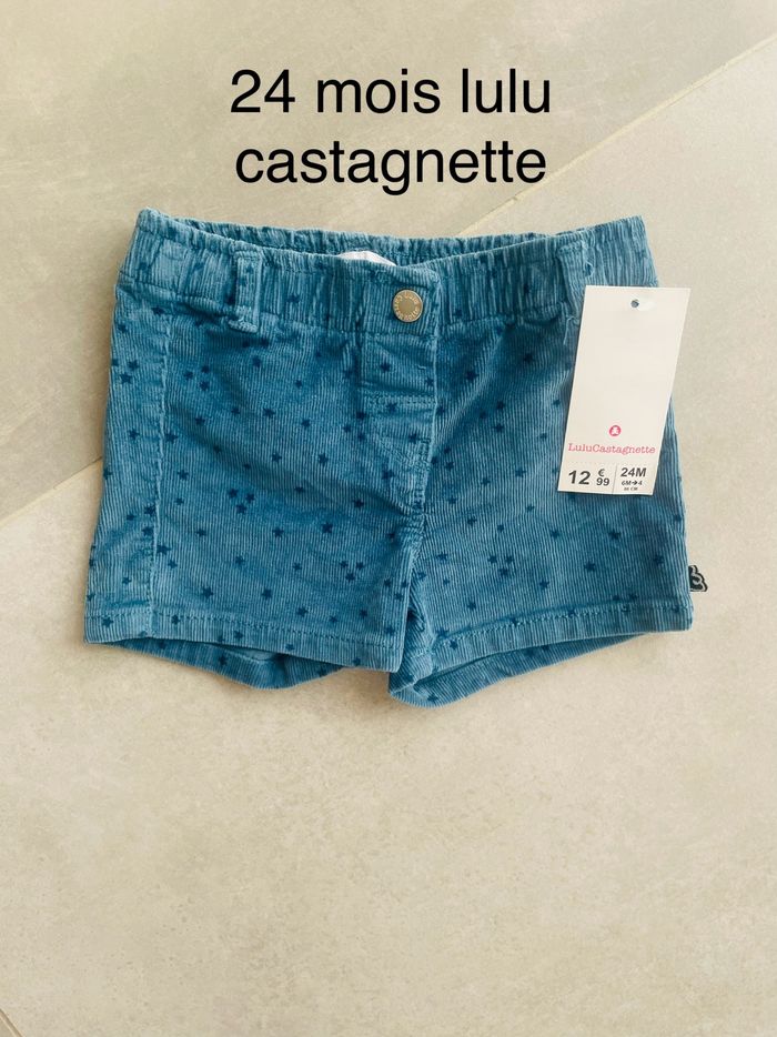 Short velours lulu castagnette 24 mois neuf