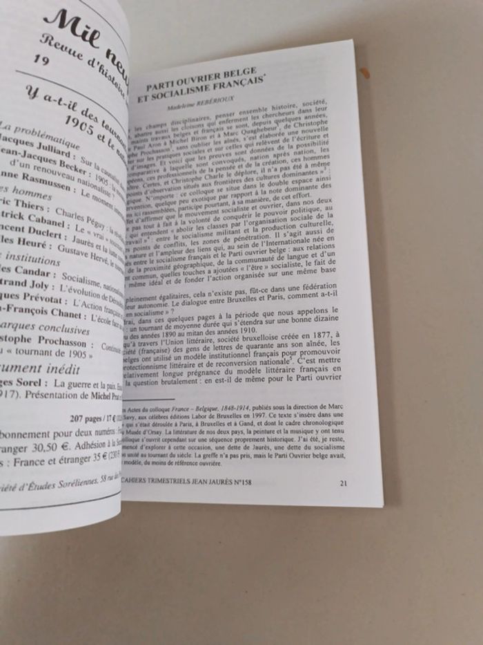 Jean Jaurès variétés jaurésiennes cahiers trimestriels numéro 158 - photo numéro 11