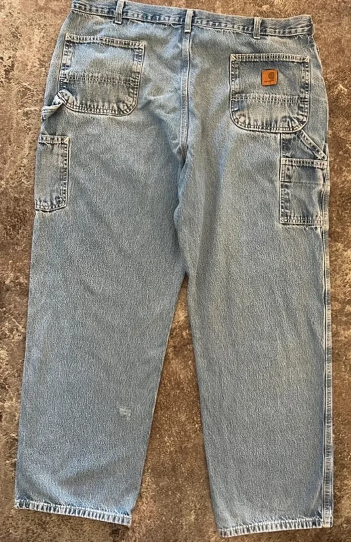 Jean coton bleu droit homme Carhartt W42 L32 Pantalón recto hombre dritti uomo Gerade Herren - photo numéro 3