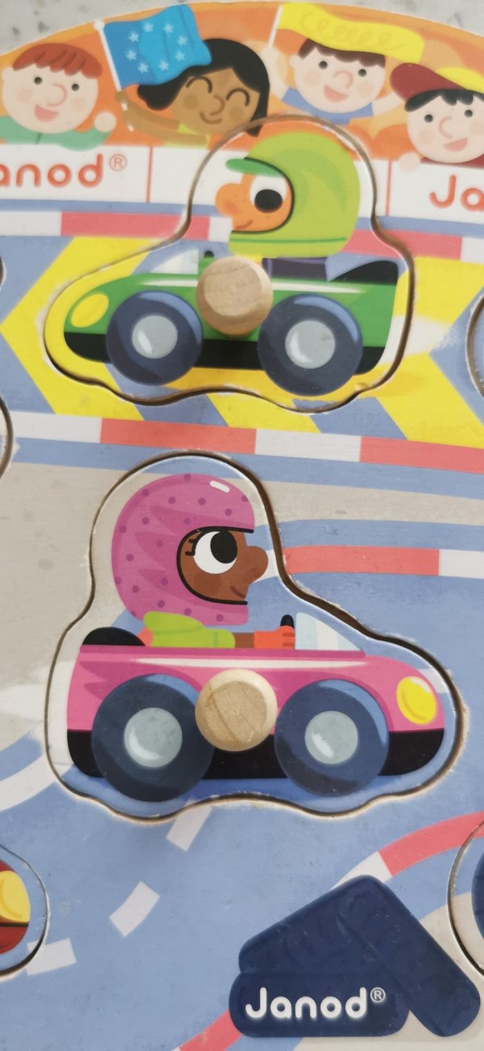 Puzzle en bois dinausore et course de vitesse janod - photo numéro 4