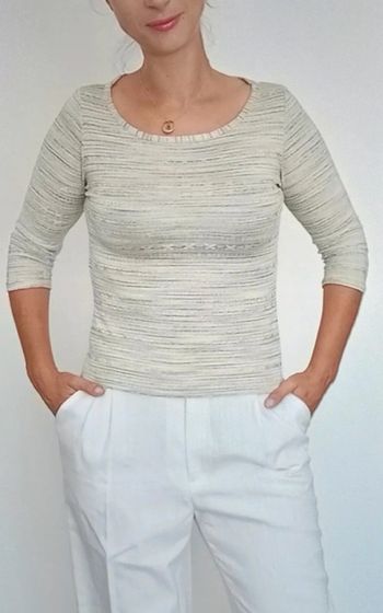 Haut moulant rayé pastel irisé tu