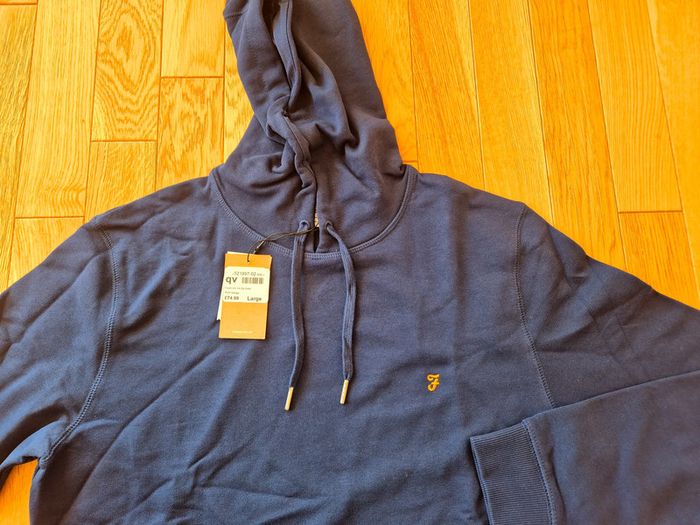 Sweat-shirt à capuche "Farah" Bleu Taille L neuf sous blister. - photo numéro 3
