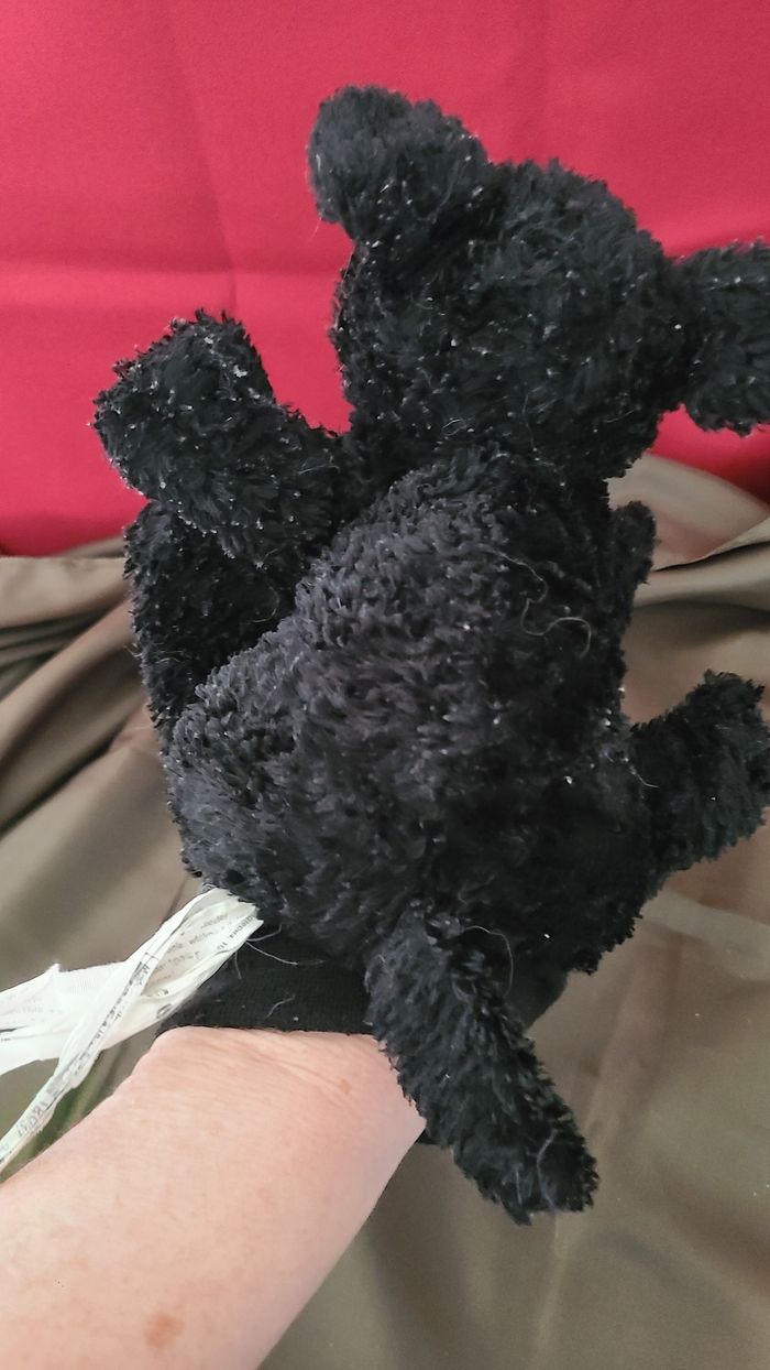 Doudou chien noir marionnette gant ikea - - photo numéro 4