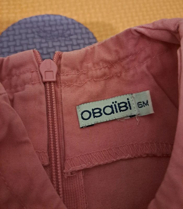 Robe sans manches rose, obaïbi, taille 6 mois (68 cm) - photo numéro 3
