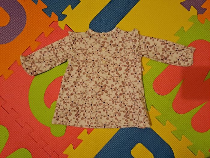 Ensemble tunique manches longues legging violet fleur, taille 3 mois (62 cm) - photo numéro 3