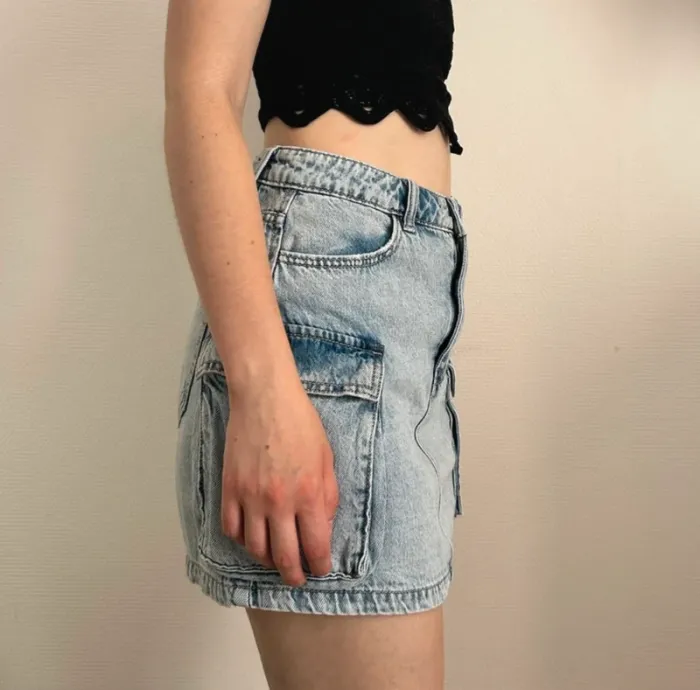 Jupe en jean taille haute Zara - photo numéro 4