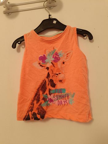 Débardeur orange girafe "Fun Summer Days" – 12/18 mois