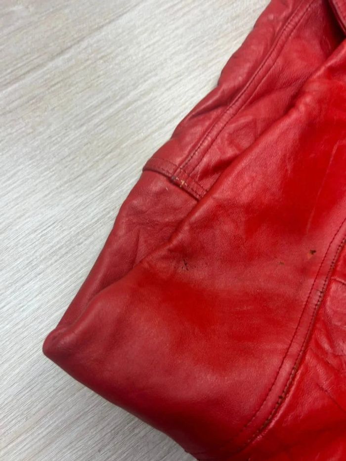 Blouson Vintage Cuir Rouge FJ560 Urban Assault Squad Taille 2X – Drapeau USA - photo numéro 14