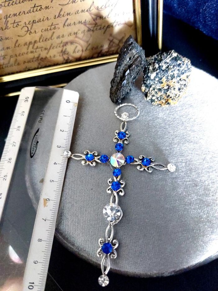 Magnifique croix religieuse style elfique art nouveau - photo numéro 4