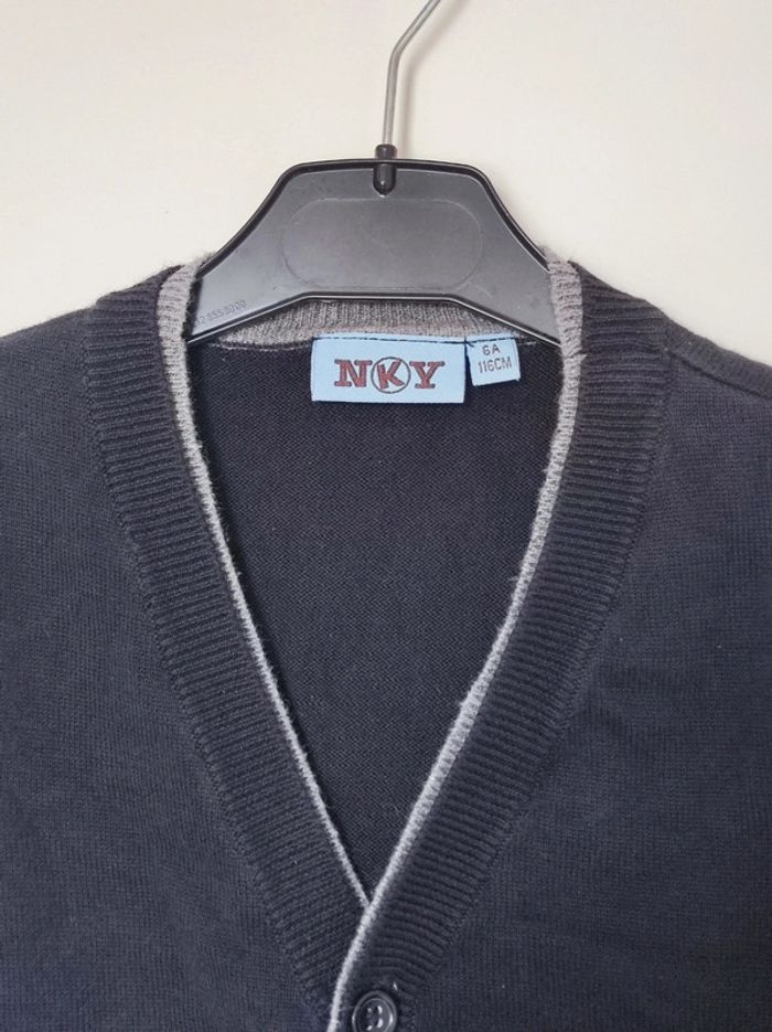 Gilet sans manche bouton gris foncé - photo numéro 2