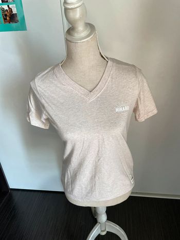 T-shirt Beige col V Hikaro TS