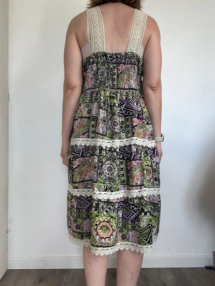 Corte Hindu Robe midi verte à crochet – Taille 38 – Très bon état - photo numéro 8