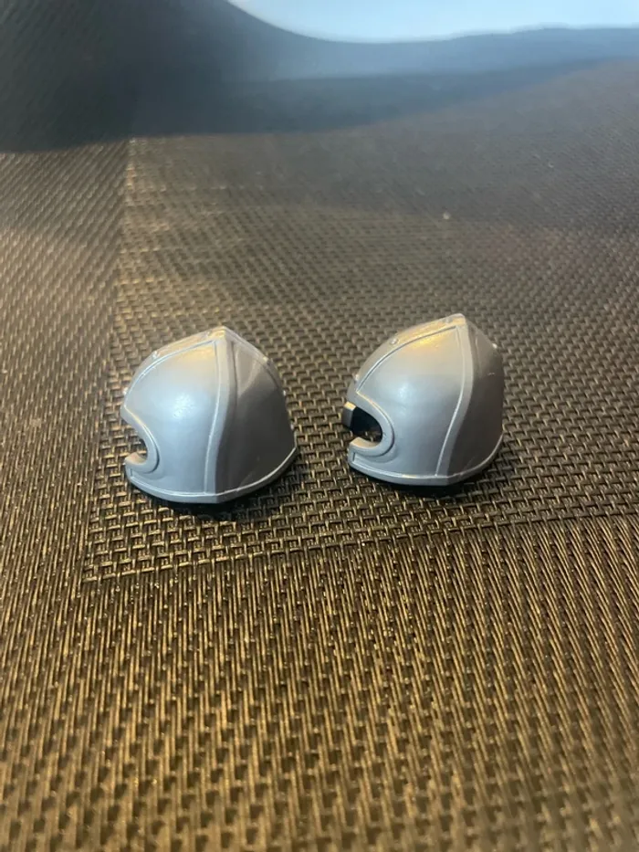 Playmobil lot 2 casques chevalier gris clairs armures moyen âge château citadelle forteresse - photo numéro 4