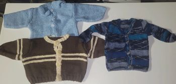 Lot gilet 3 mois fait main