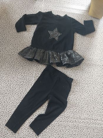 Ensemble fille 18 mois – tunique étoile + legging pailleté