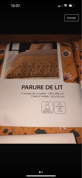 Parrure de lit 140*200cm double face 
