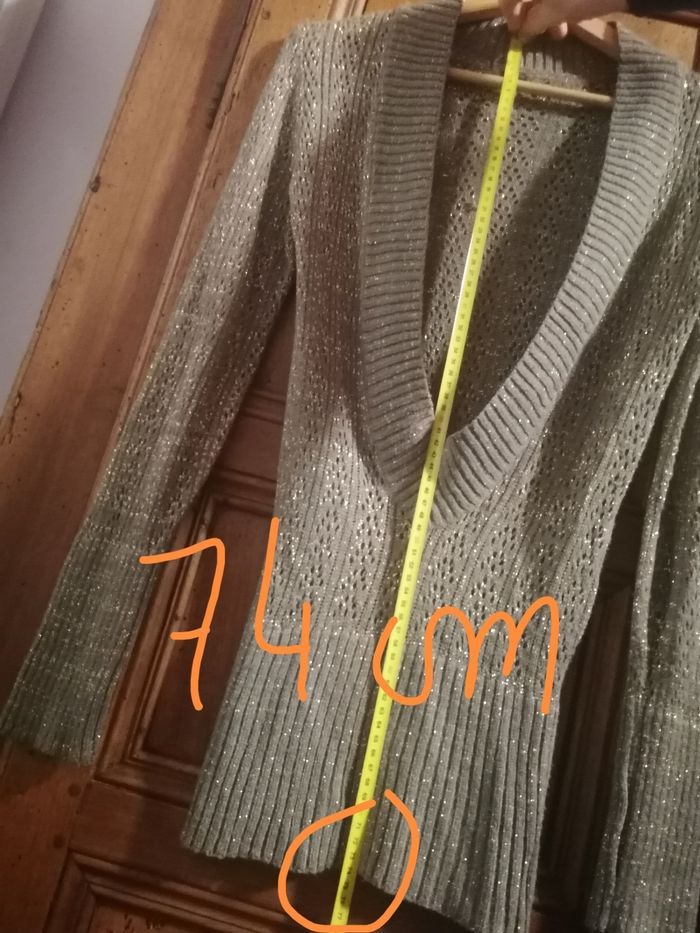 Pull coton col V plongeant femme S - photo numéro 7