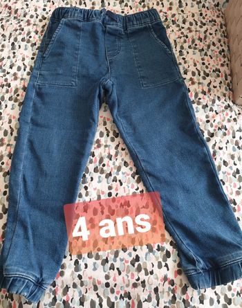 Jeans épais souple taille élastique tex 4 ans
